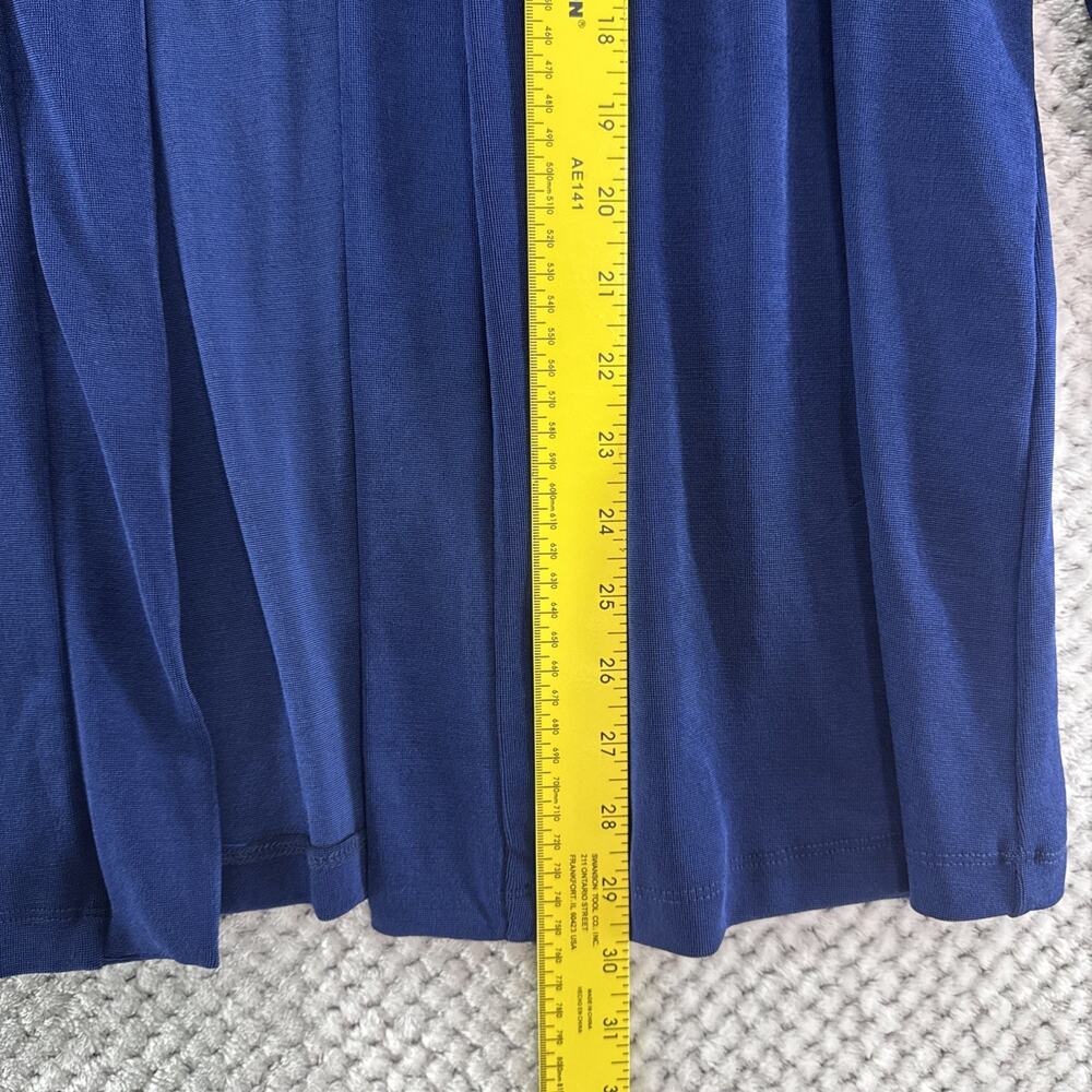 Chicos Travelers Cardigan Womens 2 L/12 Blue Slinky Stretch Open Front - Picture 6 of 9